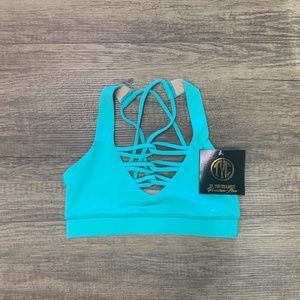 Premium String Sports Bra- Blue